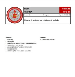Norma Técnica Corpo de Bombeiros RJ